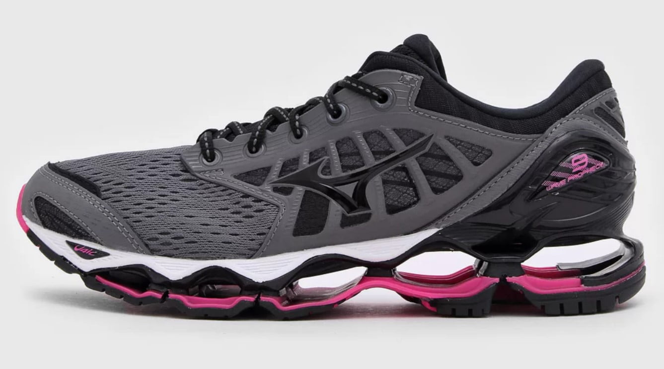 Tênis Mizuno Wave Prophecy 9 Cinza e Rosa