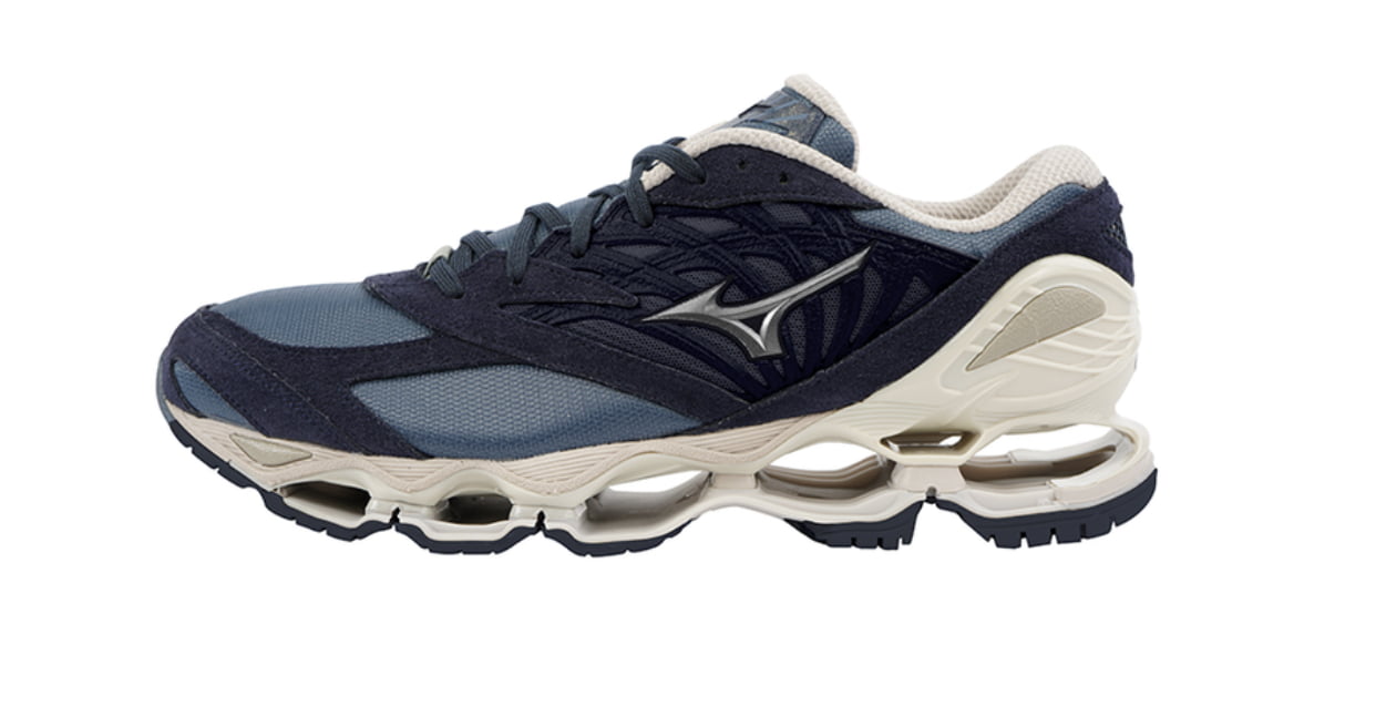 Tênis Mizuno Wave Prophecy LS Azul e Bege