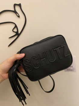 Bolsa Tiracolo Schutz Kate Logo Preta ORIGINAL