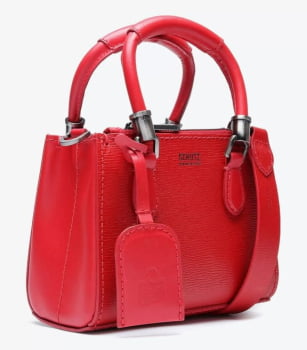 BOLSA TOTE BABY LORENA COURO SCARLET