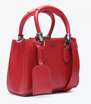 BOLSA TOTE BABY LORENA COURO SCARLET