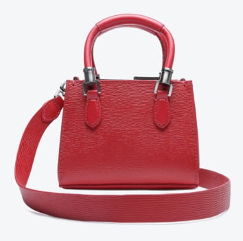 BOLSA TOTE BABY LORENA COURO SCARLET