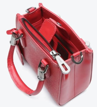 BOLSA TOTE BABY LORENA COURO SCARLET