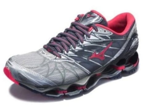 Tênis Mizuno Wave Prophecy 7 Cinza e Rosa