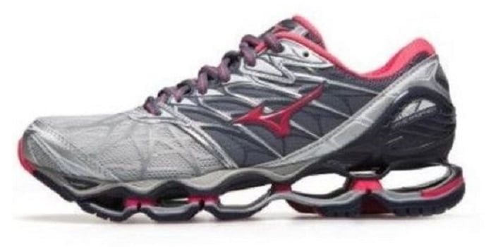 Tênis Mizuno Wave Prophecy 7 Cinza e Rosa