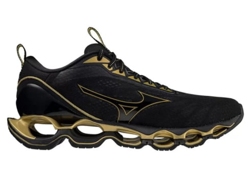 Tênis Mizuno Wave Prophecy 11 Preto e Dourado