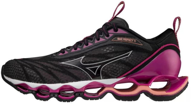 Tênis Mizuno Wave Prophecy 11 Preto e Rosa