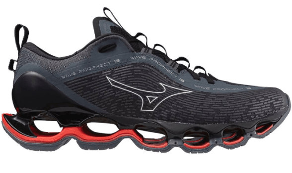 Tênis Mizuno Wave Prophecy 13 Cinza Preto e Vermelho