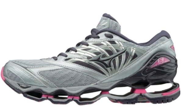 Tênis Mizuno Wave Prophecy 8 Cinza e Rosa