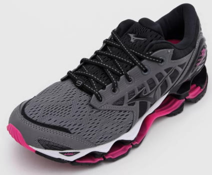 Tênis Mizuno Wave Prophecy 9 Cinza e Rosa