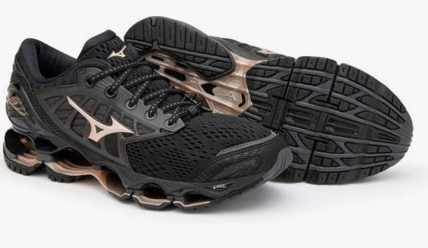 Tênis Mizuno Wave Prophecy 9 Preto e Bege 