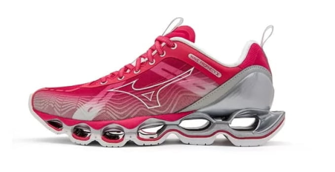 Tênis Mizuno Wave Prophecy X Rosa e Cinza 