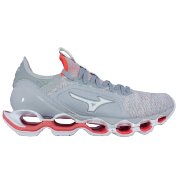 Tênis Mizuno Wave Prophecy X Waveknit Cinza e Vermelho 